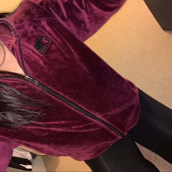 Velvet Zip Up Starter Hoodie - Picture 4 of 5